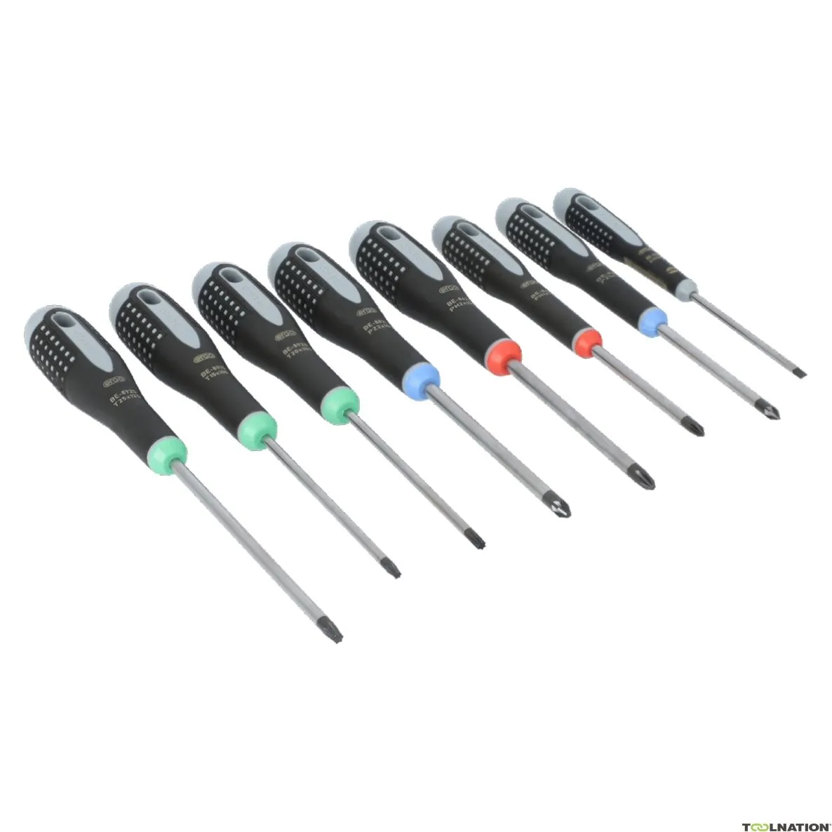 Bahco BE-9872 Set di cacciaviti ERGO™, impugnatura a tre componenti, a taglio, Phillips, Pozidriv, TORX® - 8 pezzi