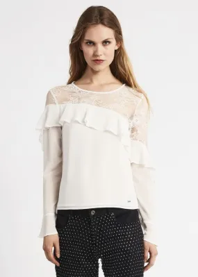 Blusa in georgette con rouches