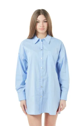 camicia over donna celeste