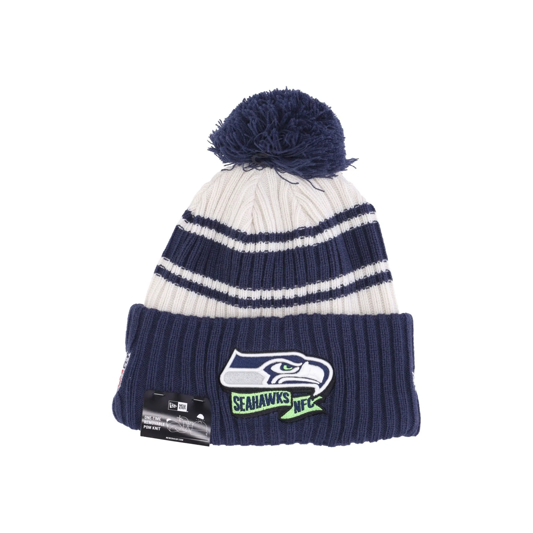Cappello Pom Pom Uomo Nfl Sideline Sport Knit Seasea Chrome White/original Team Colors