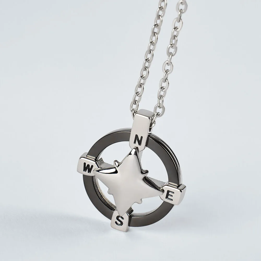 Collana Rosa Dei Venti Man Code Acciaio Bicolore Bianco / Nero Maglia Forzatina 47+3 cm 1658383