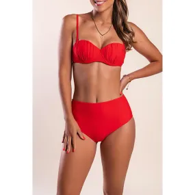 Costume da bagno due pezzi, rosso