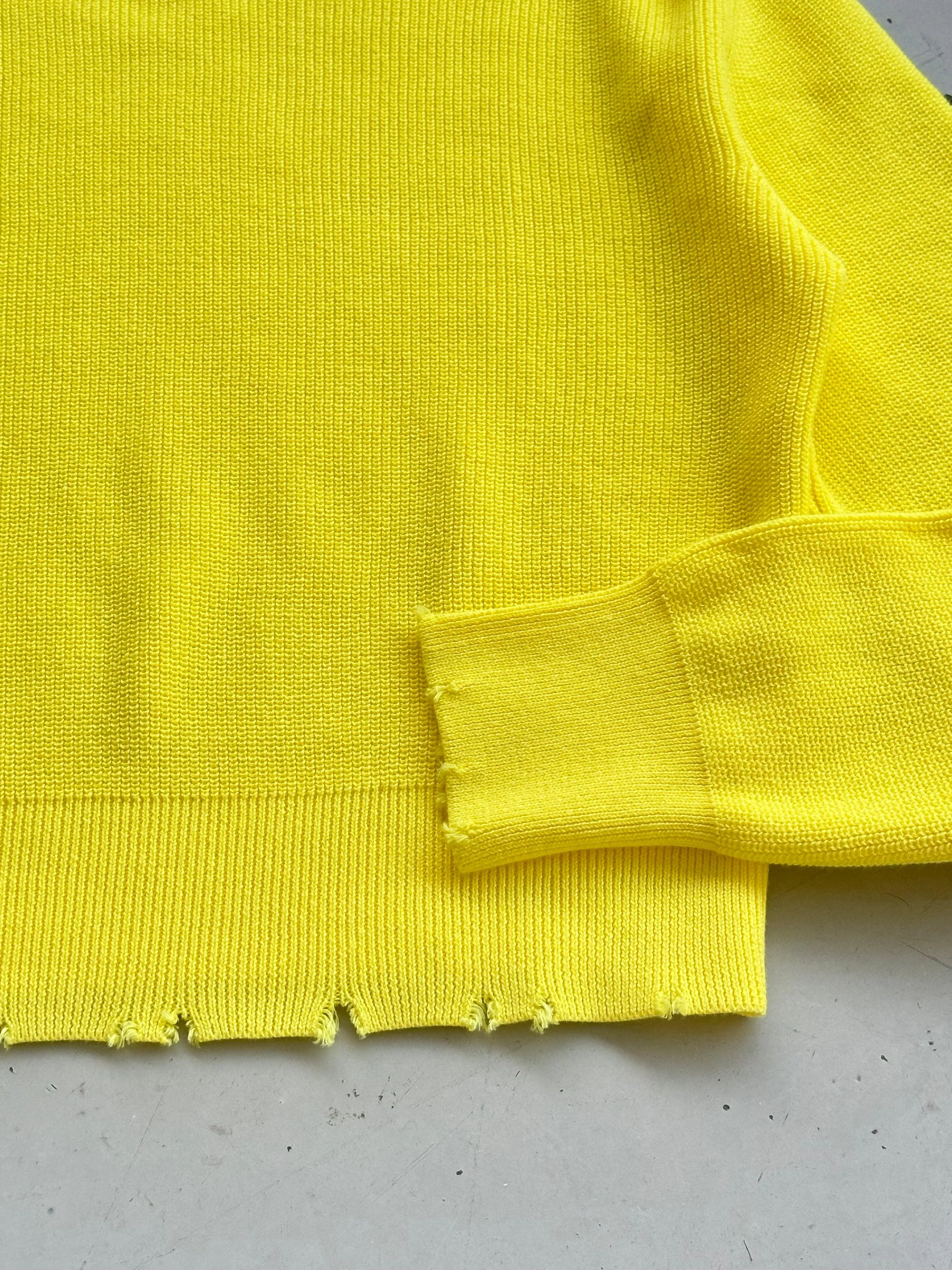 Cropped Distressed Crewneck
