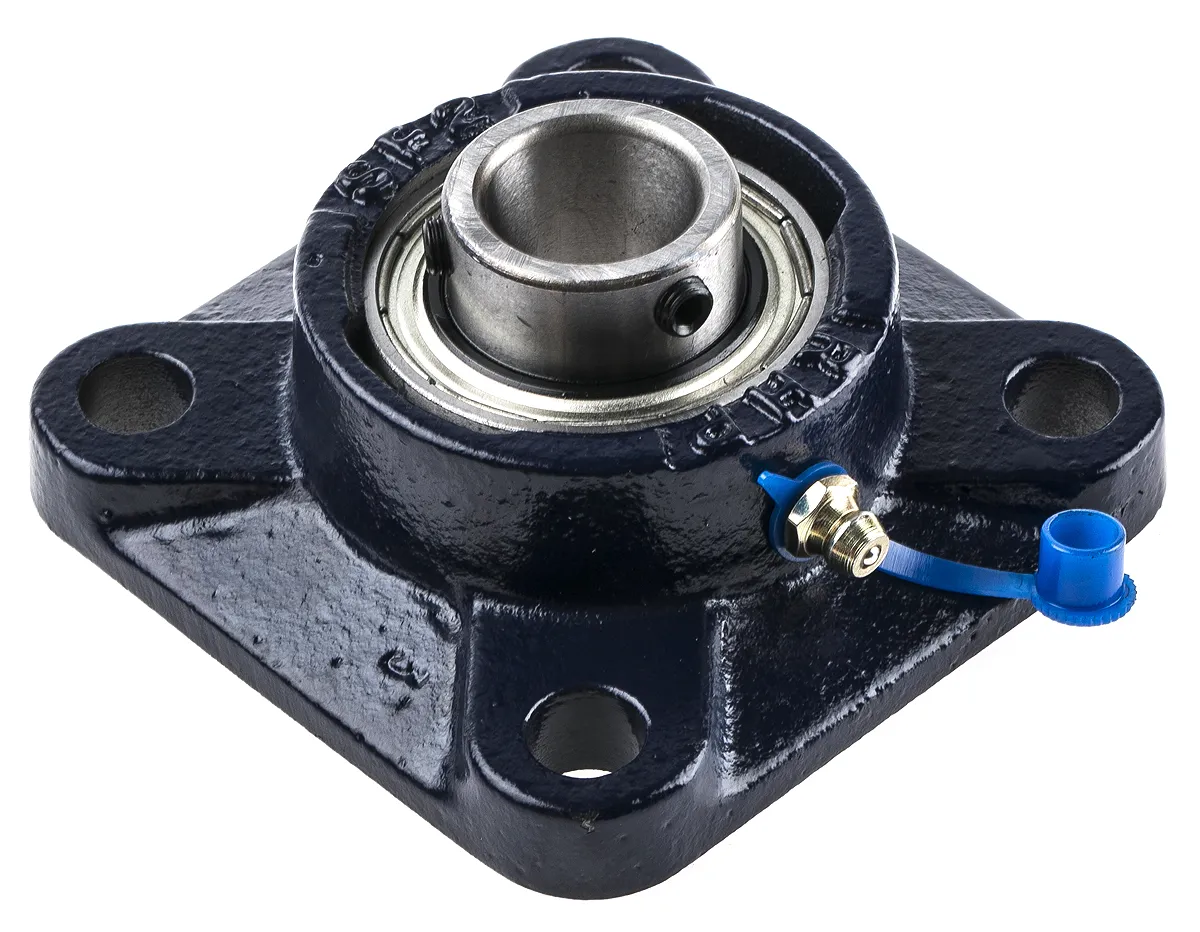 Cuscinetto flangiato NSK-RHP, 4 fori di montaggio da 10 mm, Ø int 20mm, dimensioni 85.7mm x 85.7mm x 27.8mm, in Ghisa