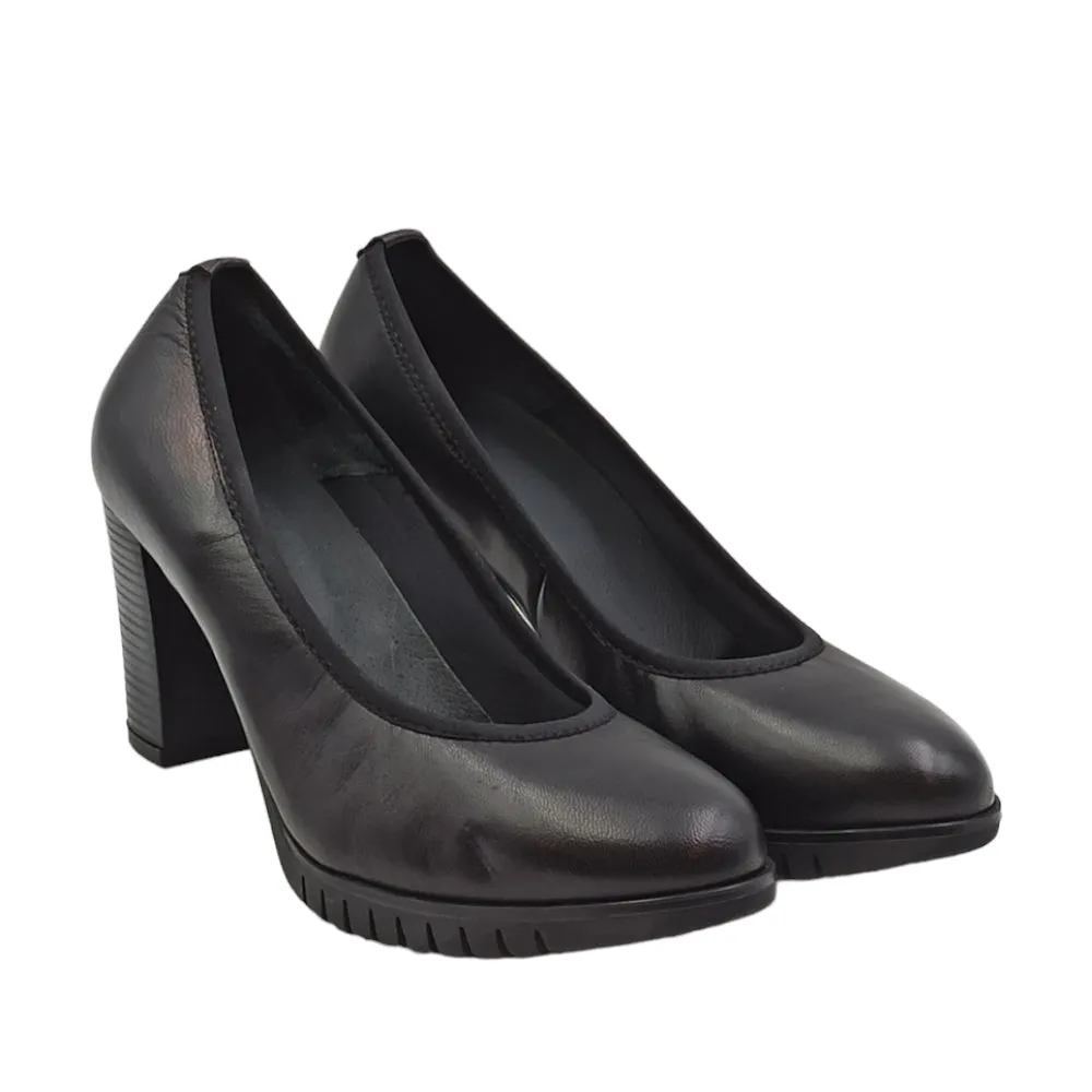 Decollete donna in pelle King of hearts 20633 NERO
