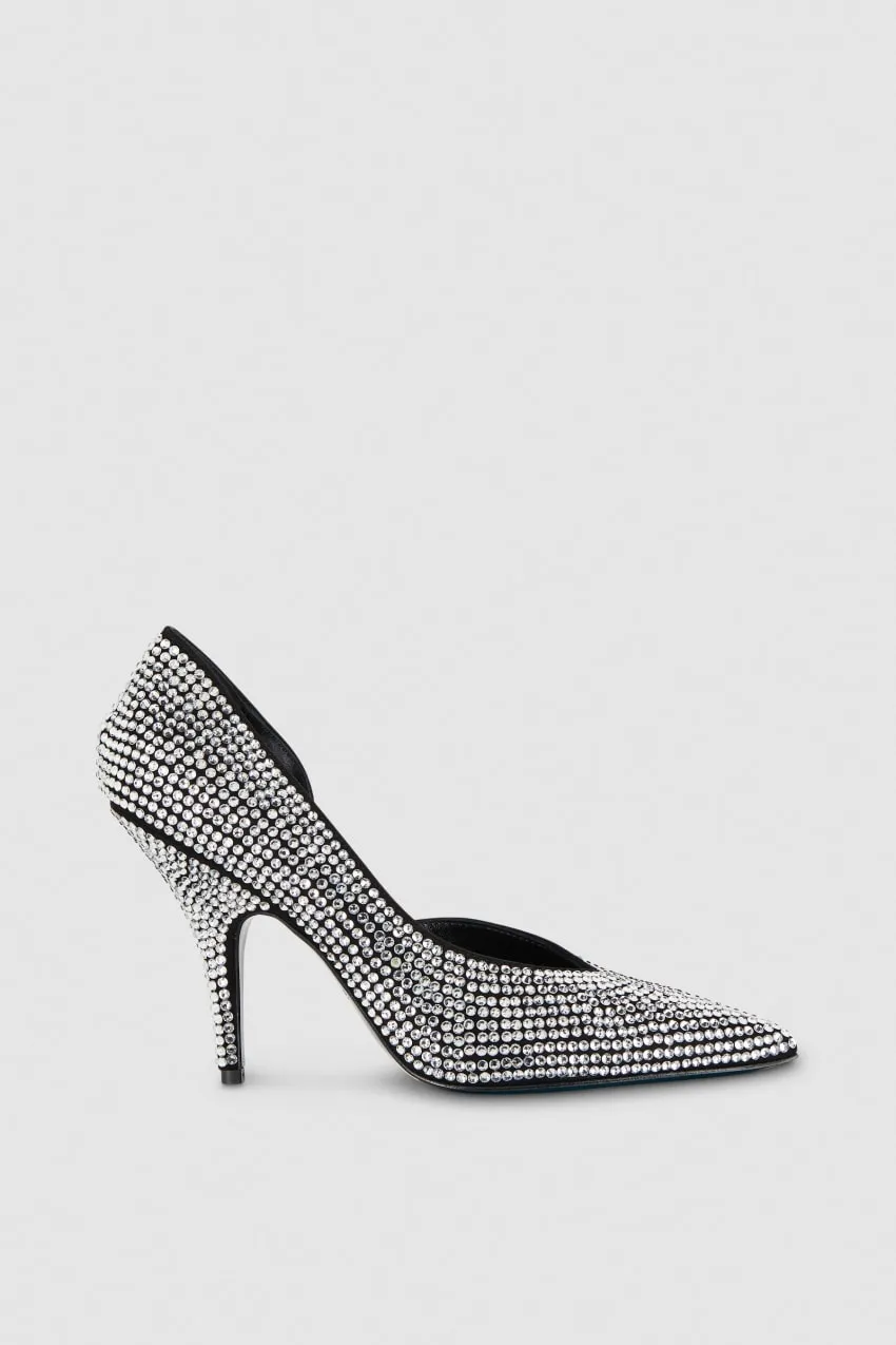 Escarpins en daim avec strass