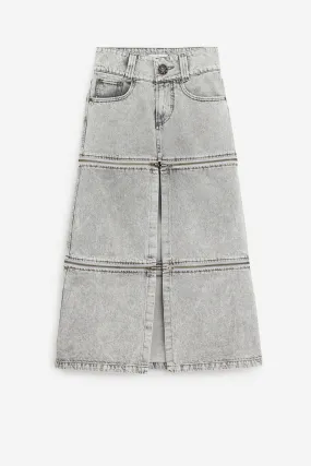 Gonna ZIPPER SKIRT in cotone grigio