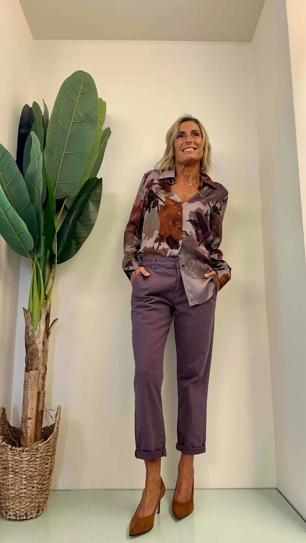 LALTERNATIVASTYLE - 2034P20 - CAMICIA PURA VISCOSA FANTASIA FOGLIE