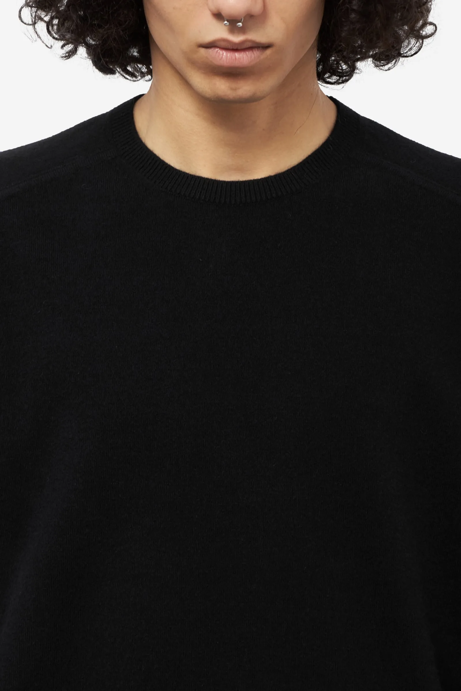 Maglia FELTED WOOL KNIT in lana nera