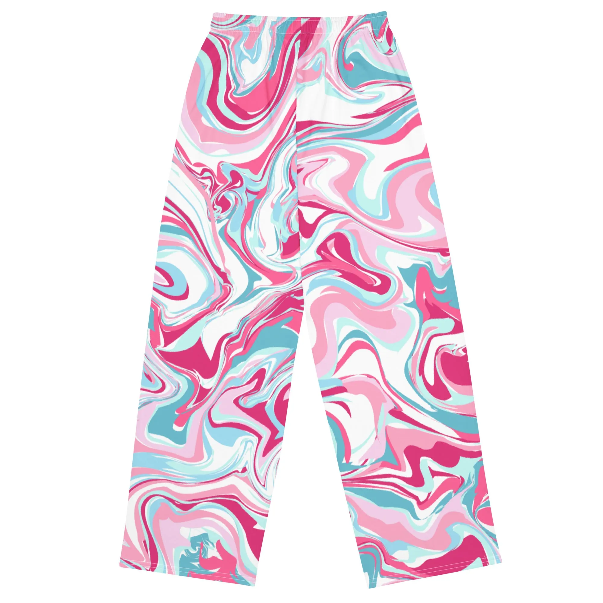 Pantaloni larghi unisex con colore fluido rosa