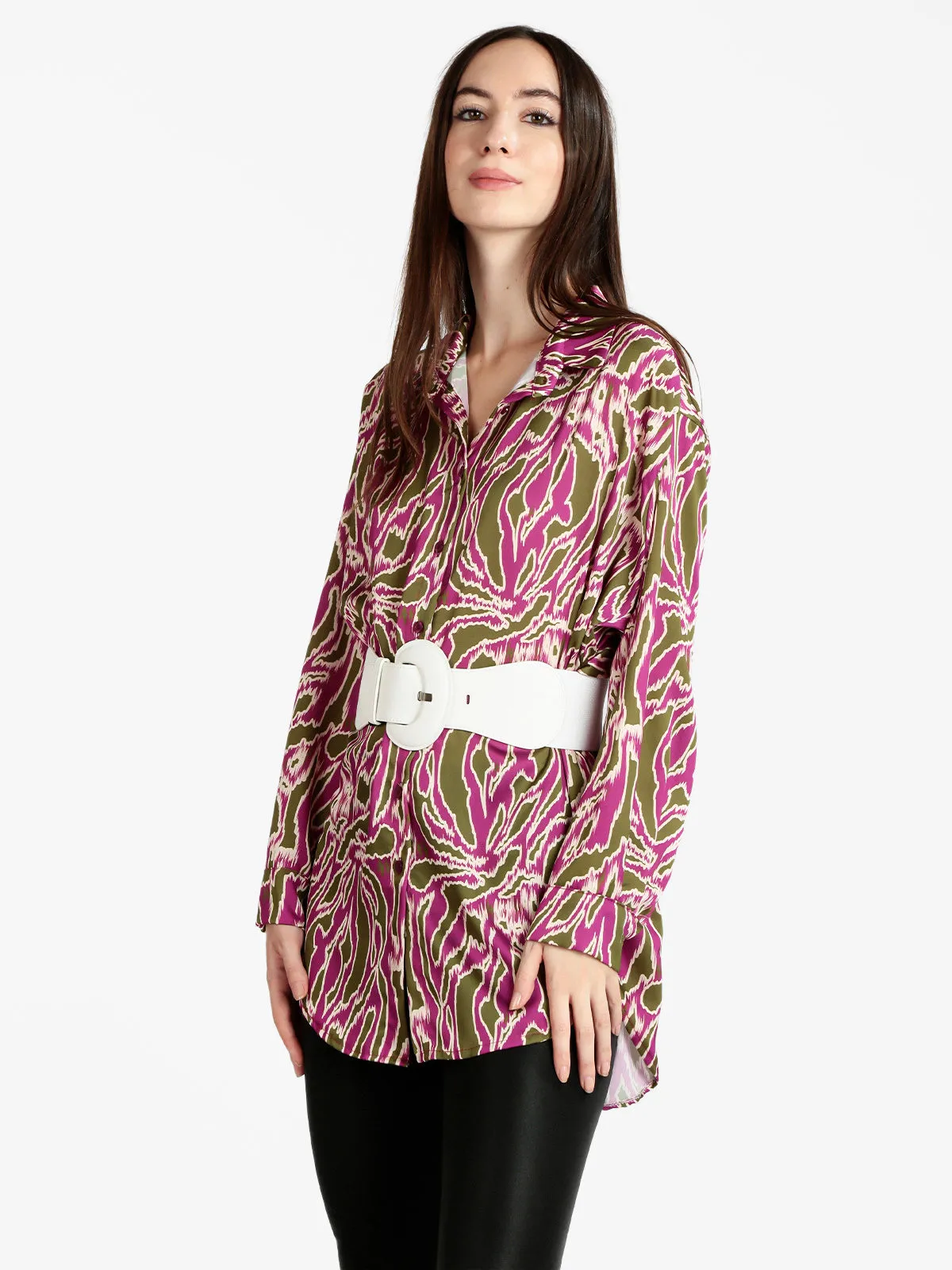 Pink Black Chemise longue femme