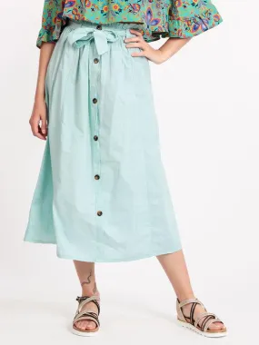 Solada Jupe longue en coton avec boutons