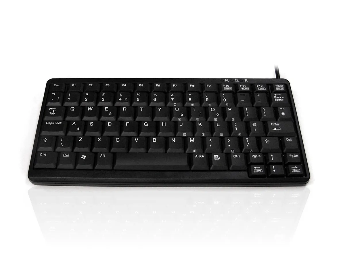 Tastiera Nero Cablato PS/2 & USB Ceratech, QWERTY (UK) Compatta