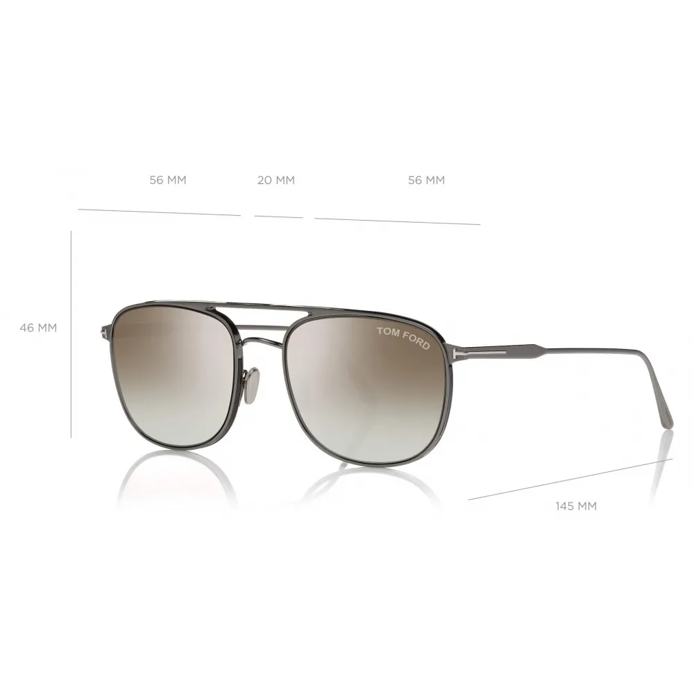 Tom Ford - Jake Sunglasses - Occhiali da Sole Quadrati - Rutenio Scuro - FT0827 - Occhiali da Sole - Tom Ford Eyewear