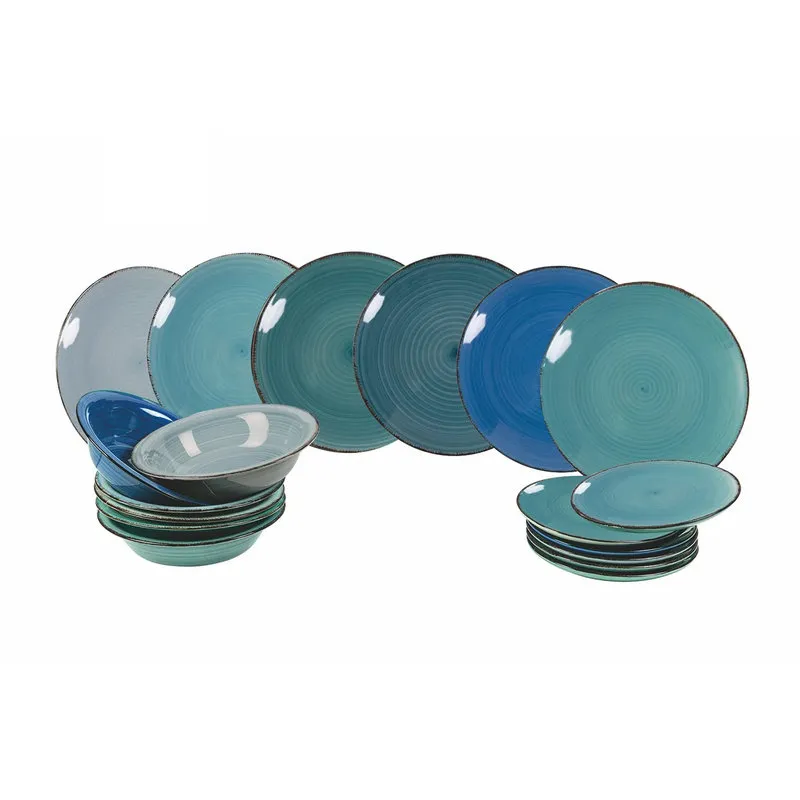 Villa D'Este Home Tivoli 1996 Baita Acqua Servizio Tavola 18 pezzi, multicolor